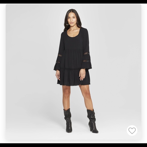 long sleeve black dress target